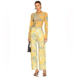 Miaou Fargo Pants in Yellow and Green